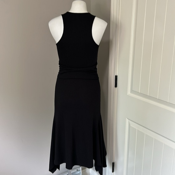 Anthropologie Sleeveless Ribbed Handkerchief Hem Midi Dress in Black Size S - Picture 8 of 15